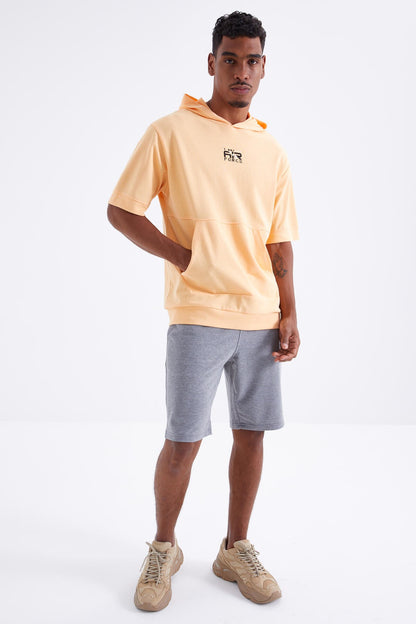 Grey Melange Laced Standard Fit Basic Men's Shorts - 81212