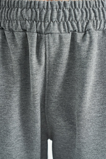Gray Melange Print Detailed Laced Standard Fit Boys Shorts - 11125