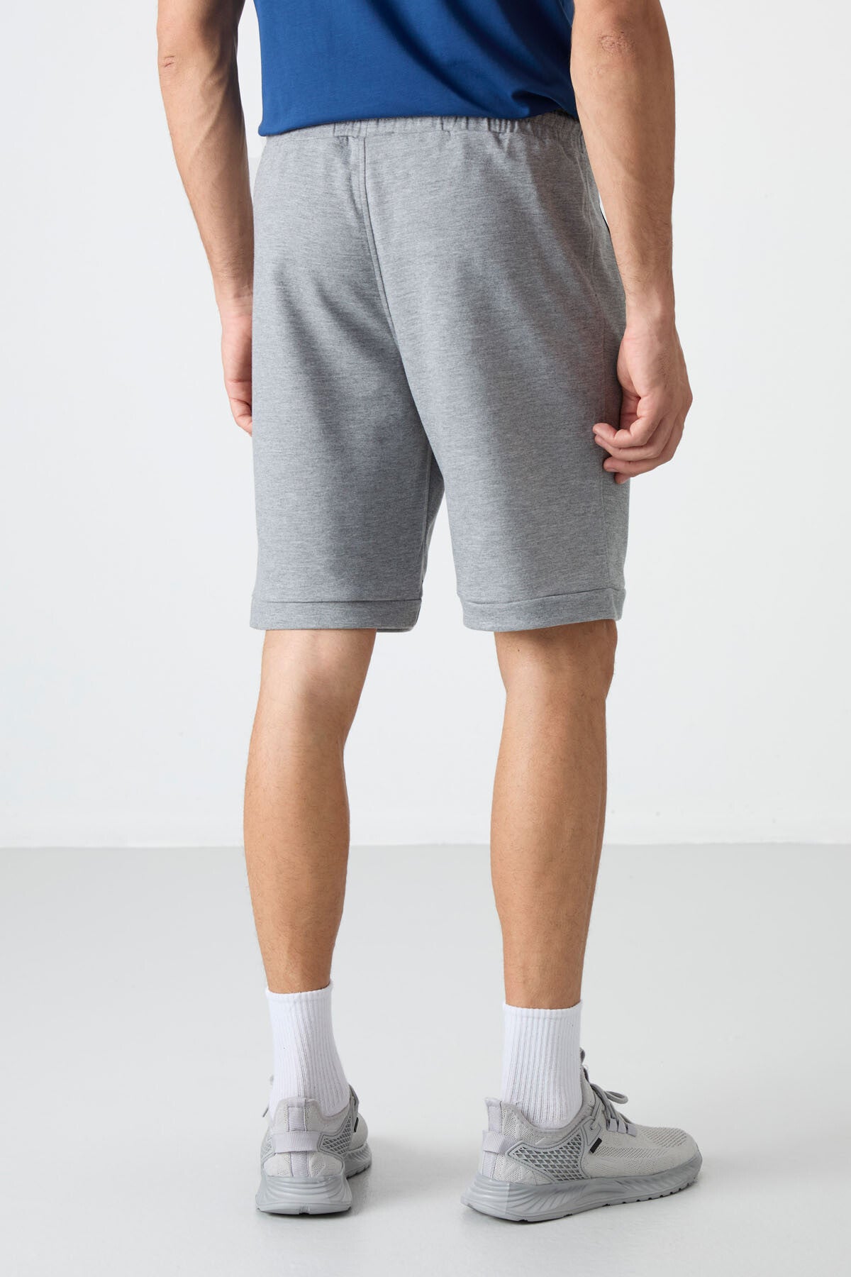 Albie Grey Melange Standard Fit Men's Shorts - 81241