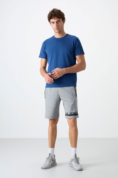 Albie Grey Melange Standard Fit Men's Shorts - 81241