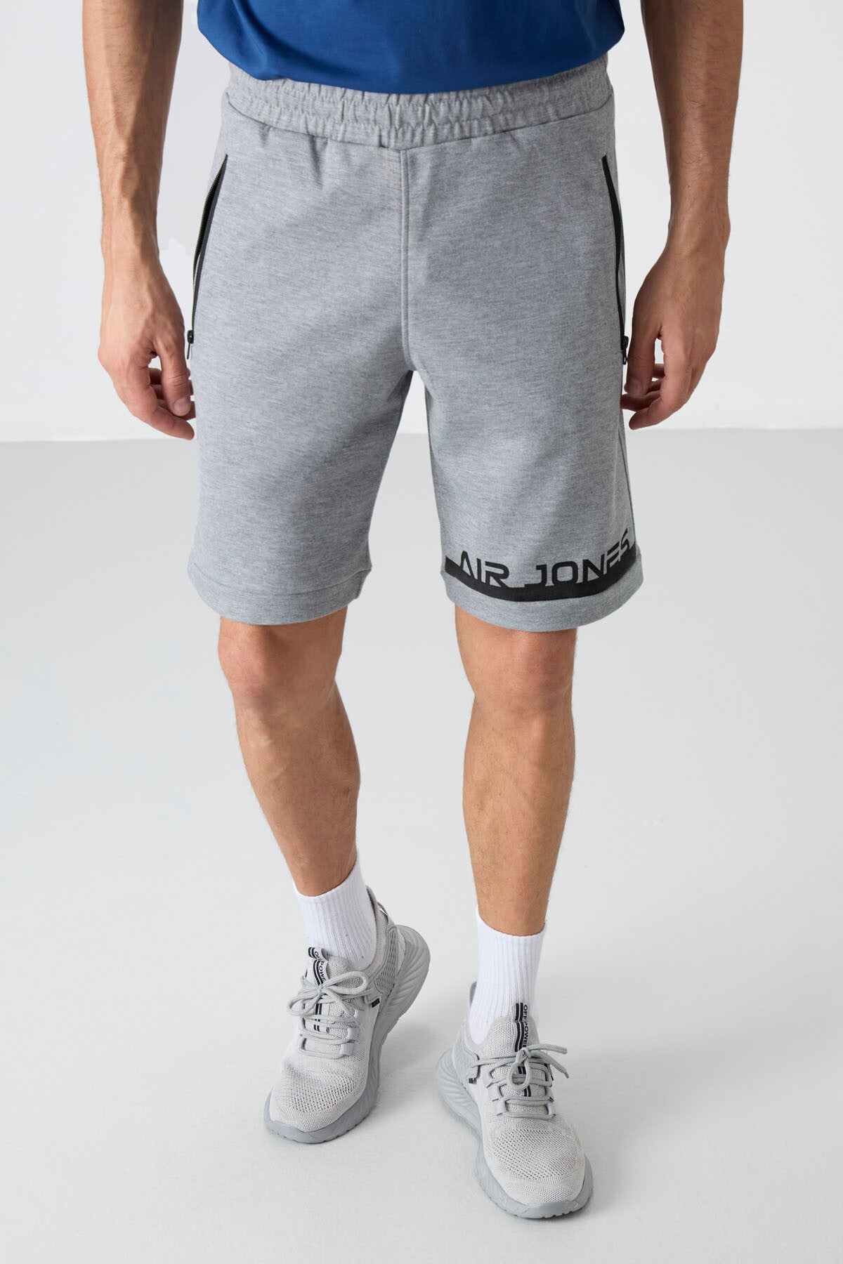 Albie Grey Melange Standard Fit Men's Shorts - 81241