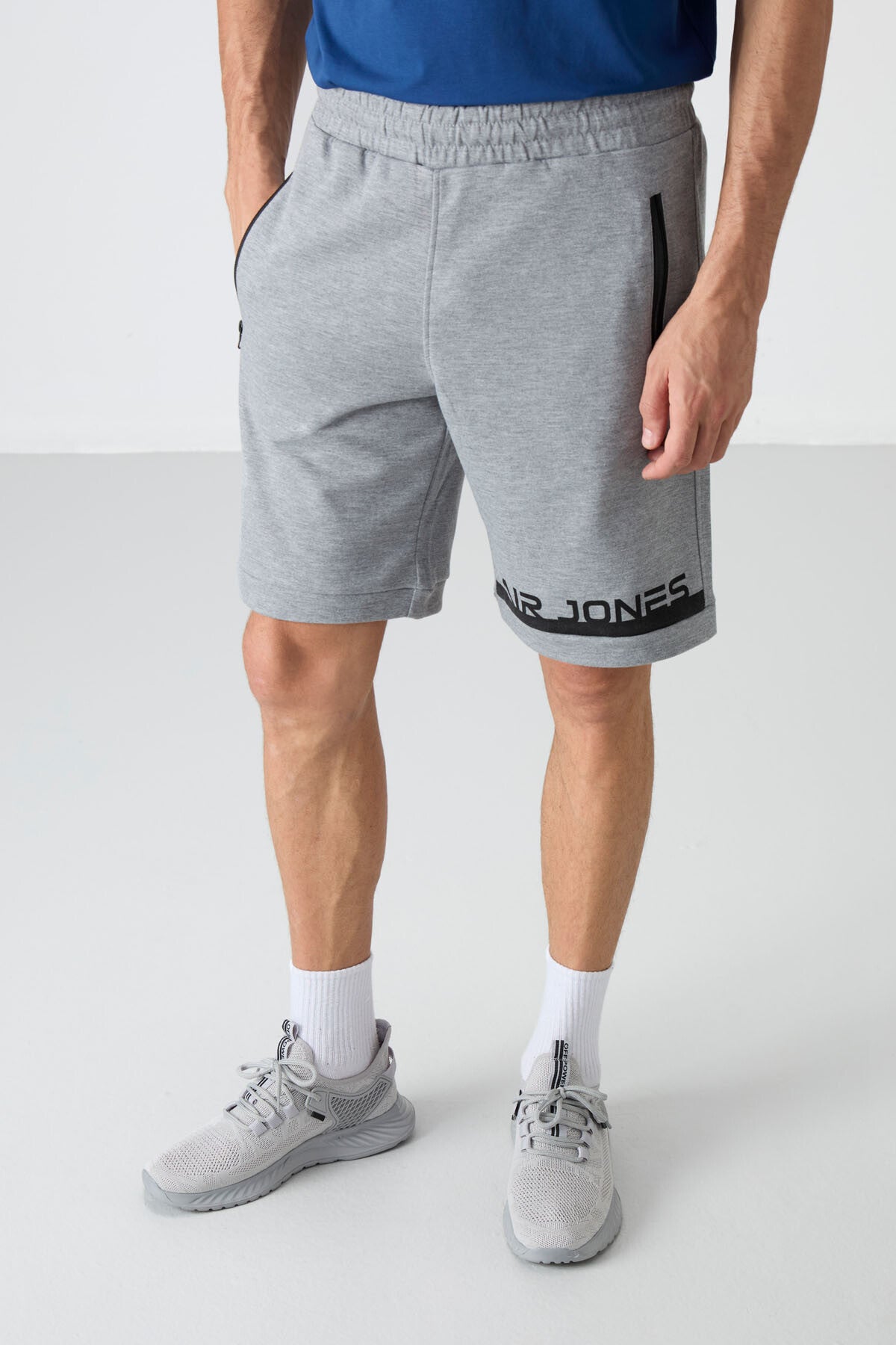 Albie Grey Melange Standard Fit Men's Shorts - 81241