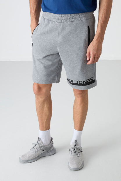 Albie Grey Melange Standard Fit Men's Shorts - 81241