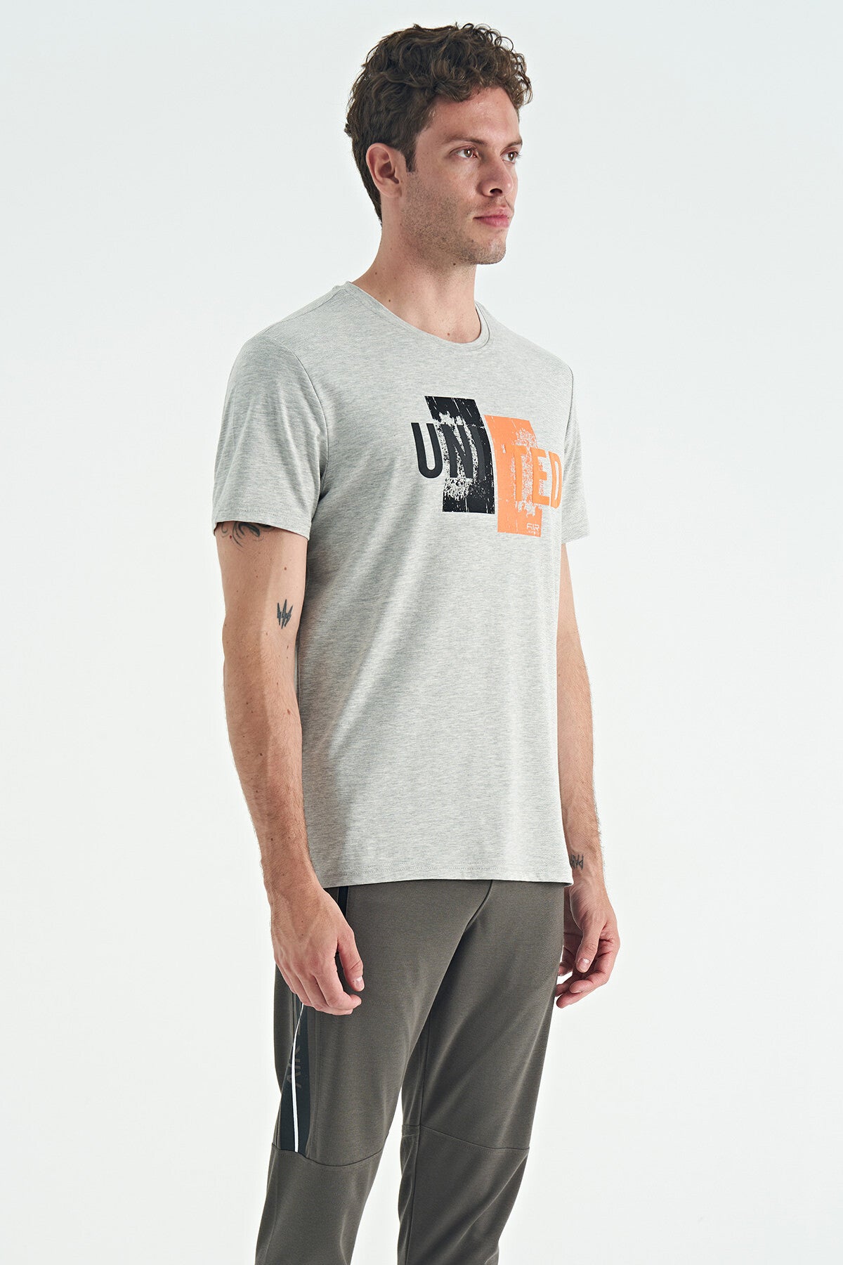 Elvis Gray Melange Standard Fit Men's T-Shirt - 88218