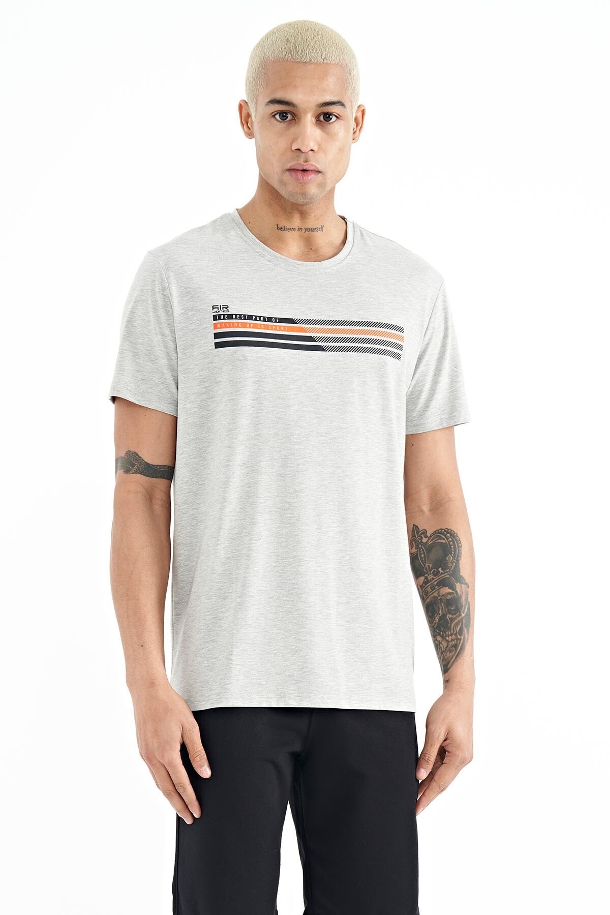 Stew Grey Melanj O Collar Men's T-Shirt - 88229