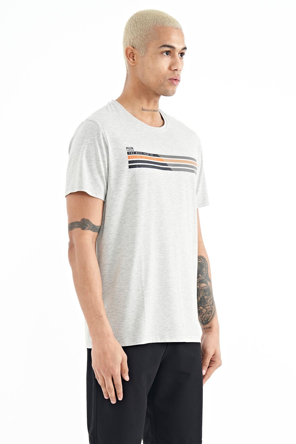 Stew Grey Melanj O Collar Men's T-Shirt - 88229