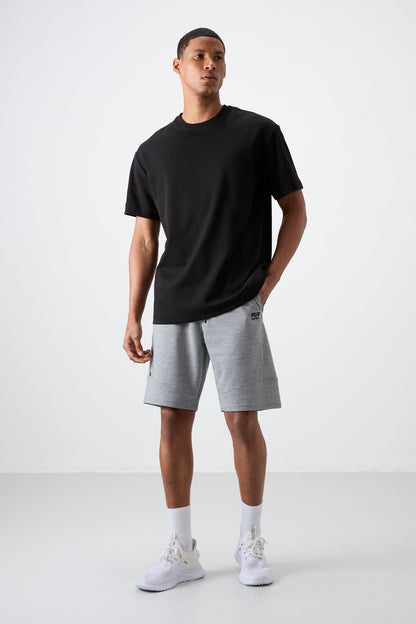 Amos Grey Melange Printed Men's Shorts - 81246