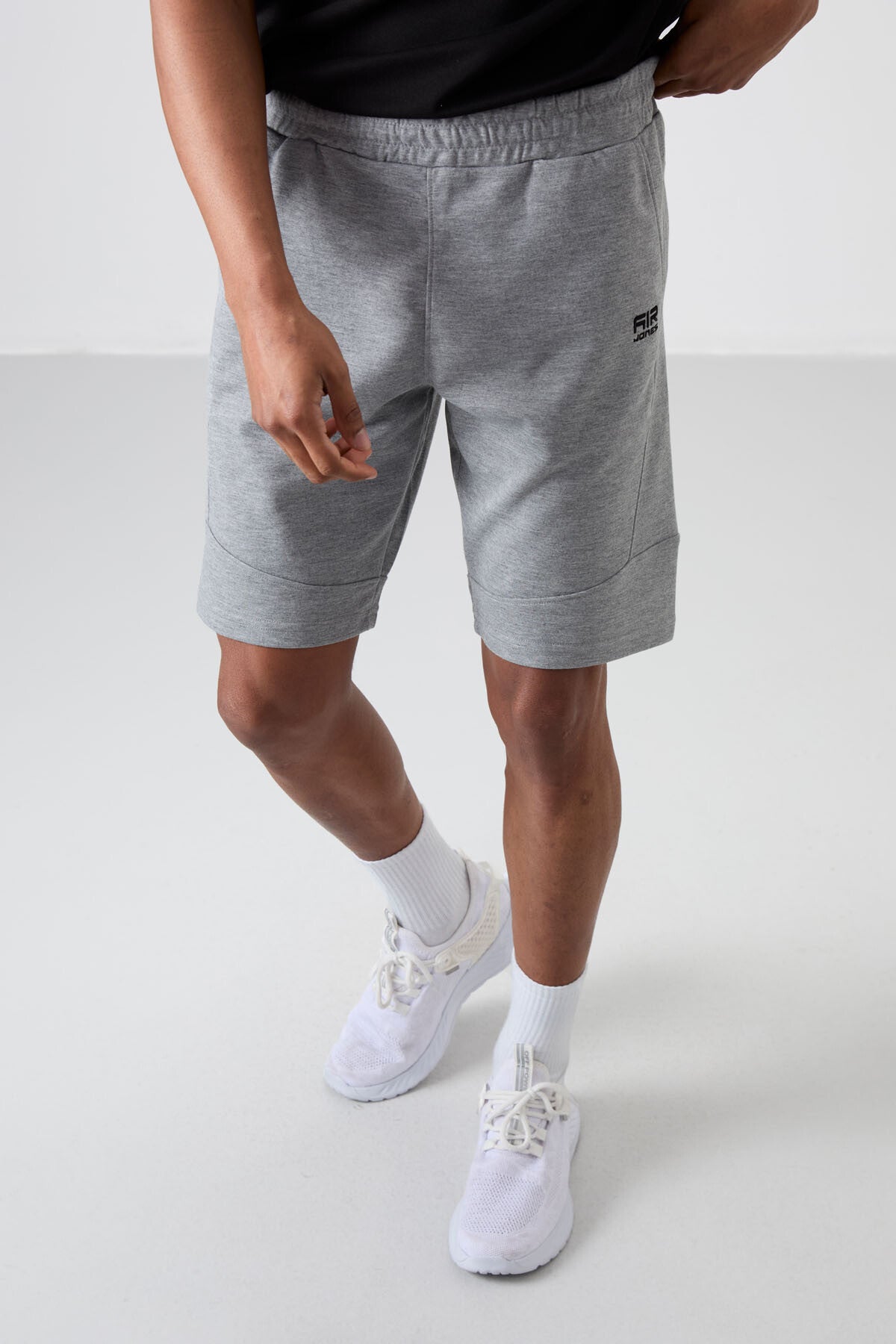Amos Grey Melange Printed Men's Shorts - 81246
