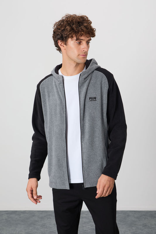 Connell Gray Melange Relax Fit Polar Men's Sweatshirt - 88313