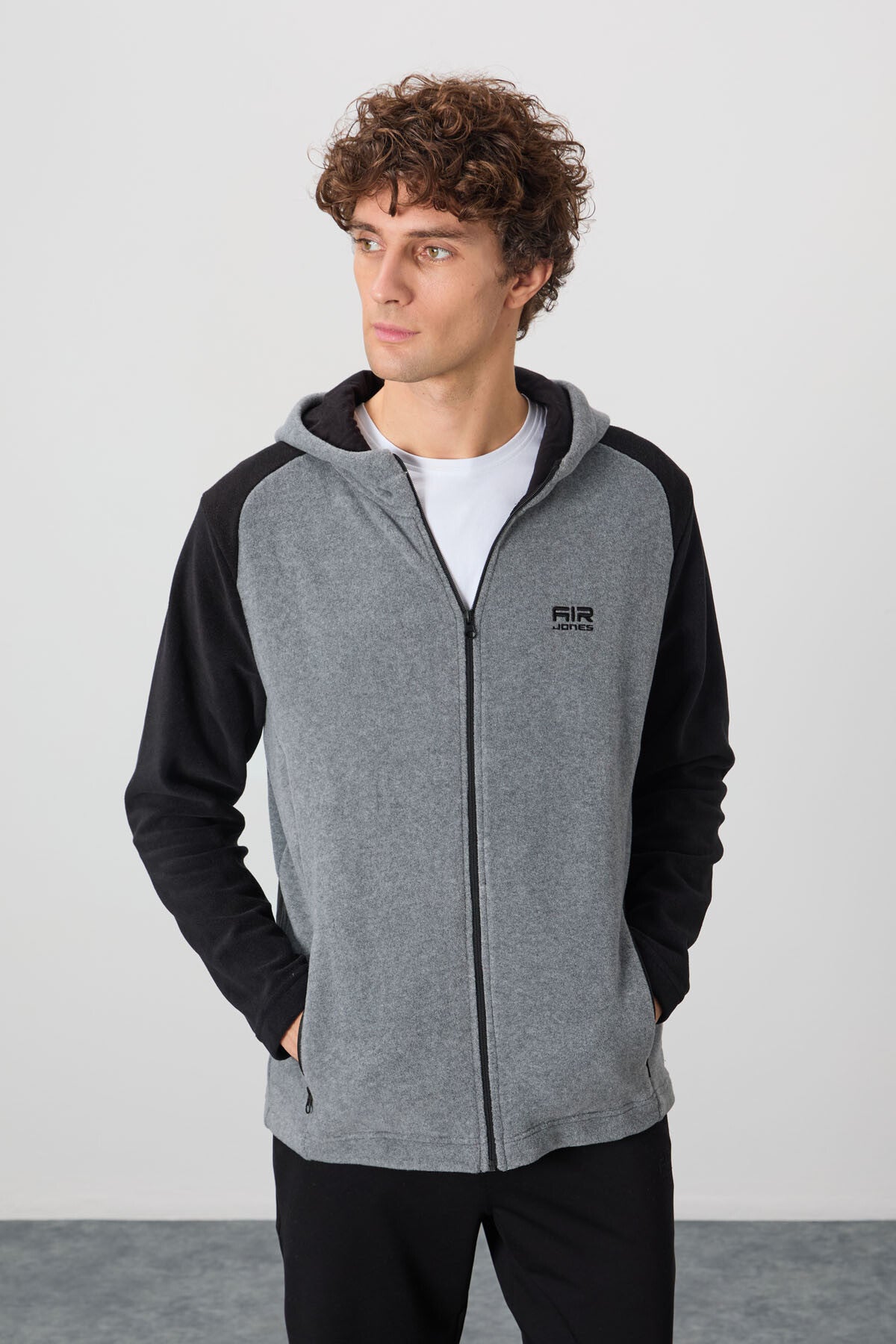 Connell Gray Melange Relax Fit Polar Men's Sweatshirt - 88313