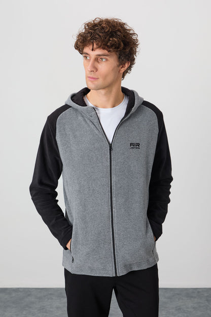 Connell Gray Melange Relax Fit Polar Men's Sweatshirt - 88313