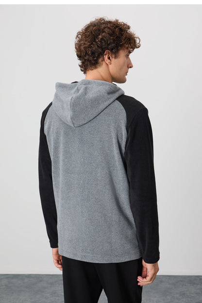 Connell Gray Melange Relax Fit Polar Men's Sweatshirt - 88313