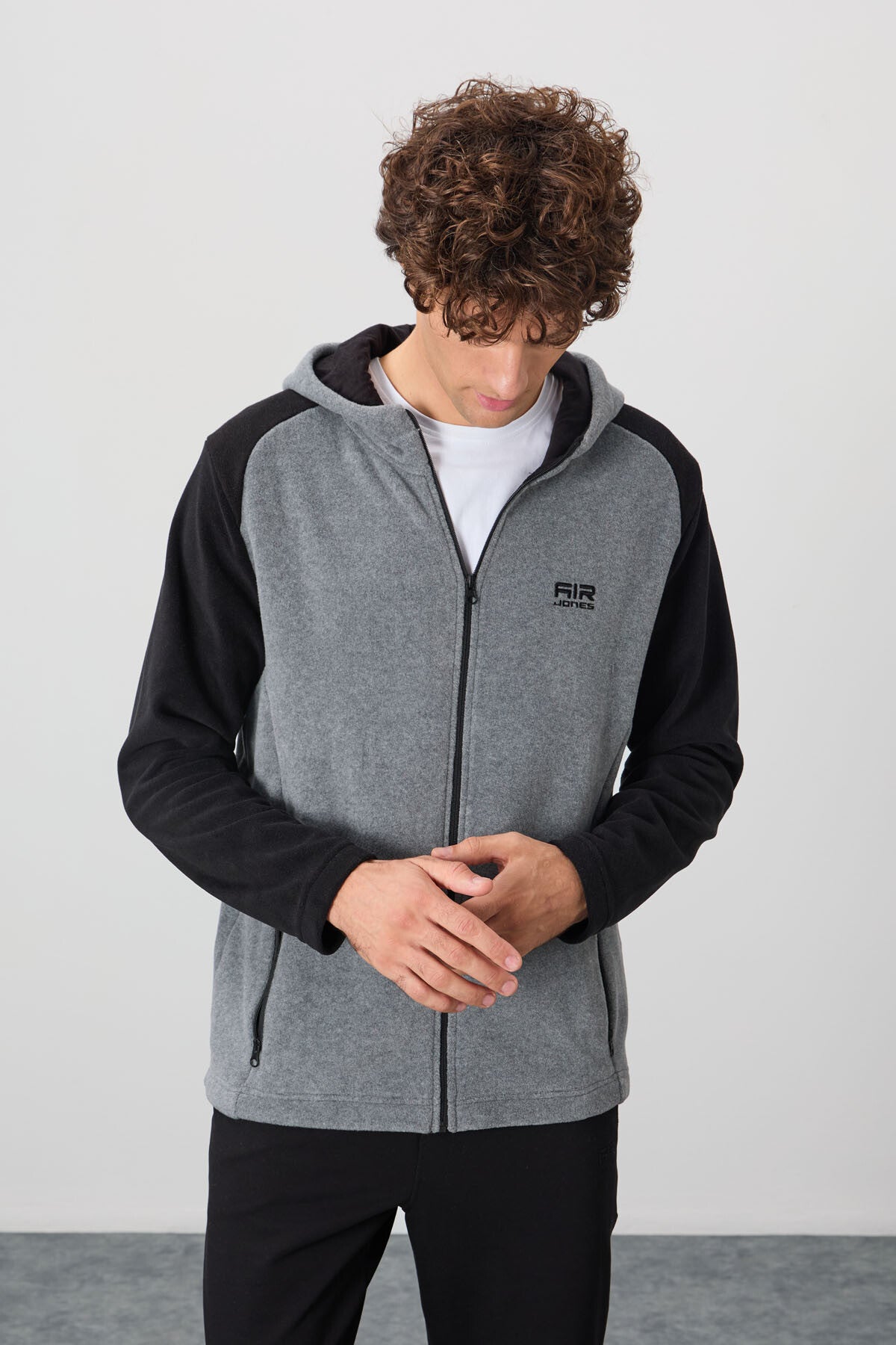 Connell Gray Melange Relax Fit Polar Men's Sweatshirt - 88313