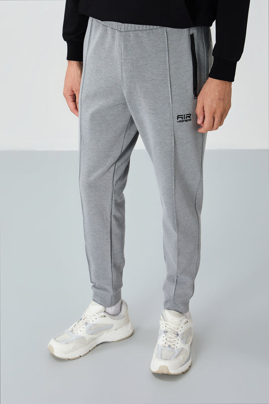 Grey Melange Jogger Men's Tracksuit Bottom - 82113