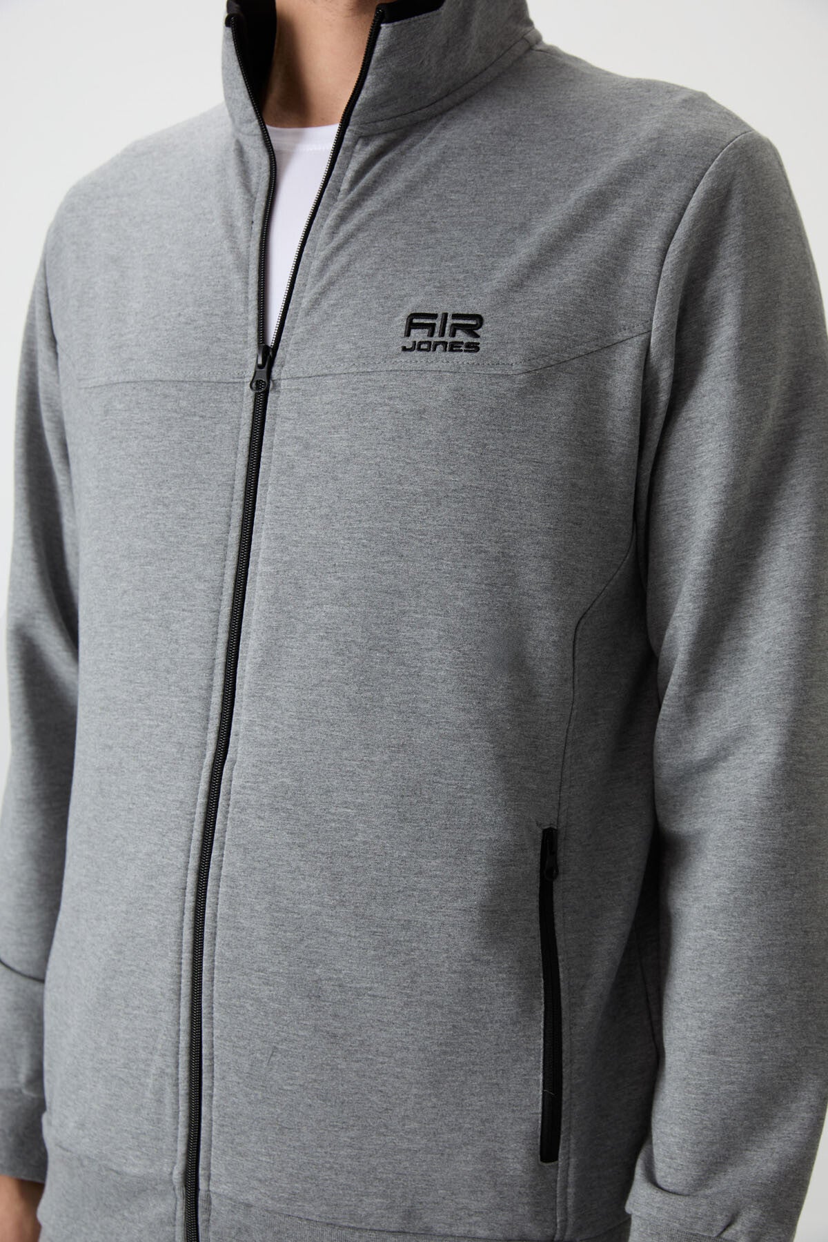 Troy Grey Melange Standard Fit Men's Tracksuit Set - 85196