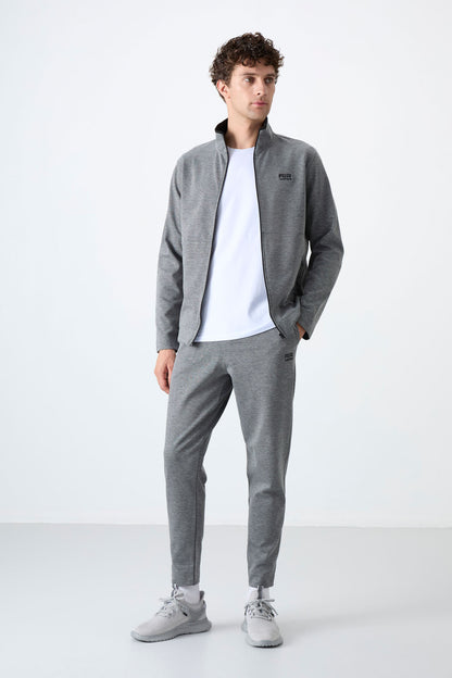 Carlos Grey Melange Standard Cut Men's Tracksuit Set - 85209