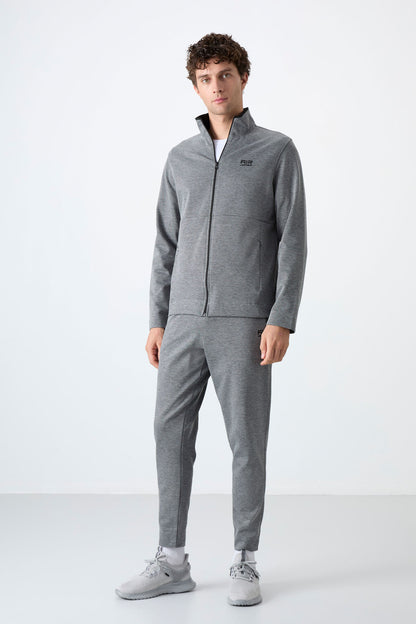 Carlos Grey Melange Standard Cut Men's Tracksuit Set - 85209