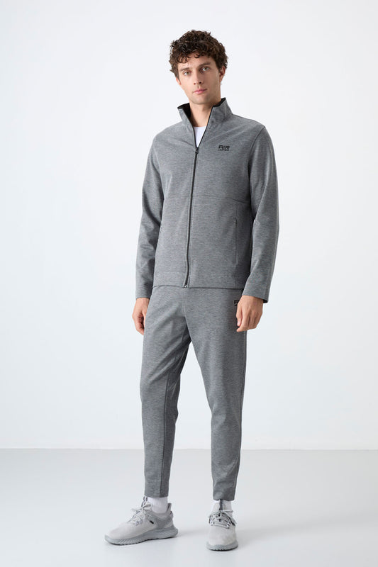 Carlos Grey Melange Standard Cut Men's Tracksuit Set - 85209