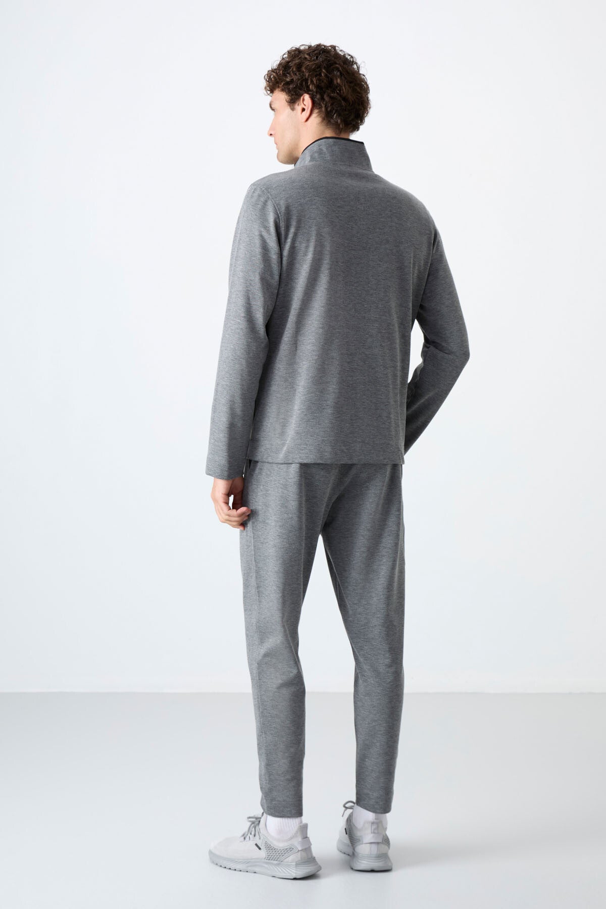Carlos Grey Melange Standard Cut Men's Tracksuit Set - 85209