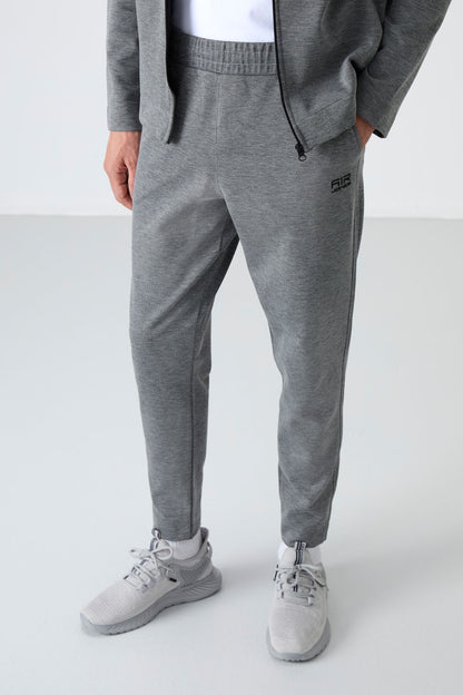 Carlos Grey Melange Standard Cut Men's Tracksuit Set - 85209