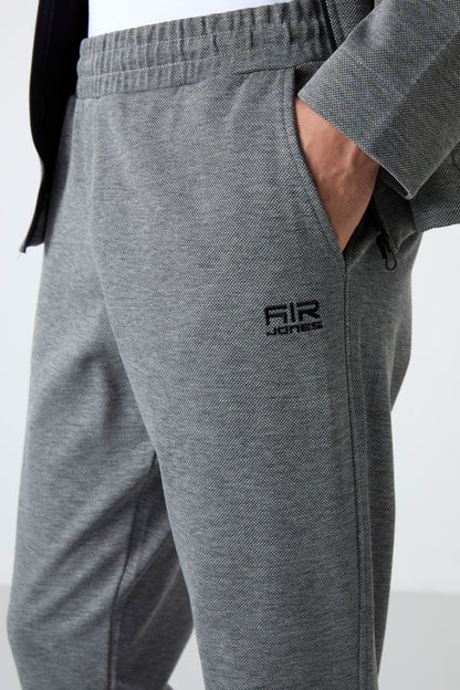 Carlos Grey Melange Standard Cut Men's Tracksuit Set - 85209
