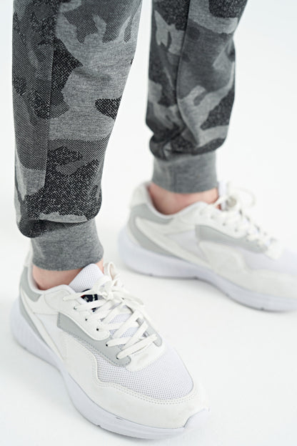 Grey   Boys' Camouflage Pattern Zip Pocket Slim Fit Cuffed Tracksuit Bottom - 64053