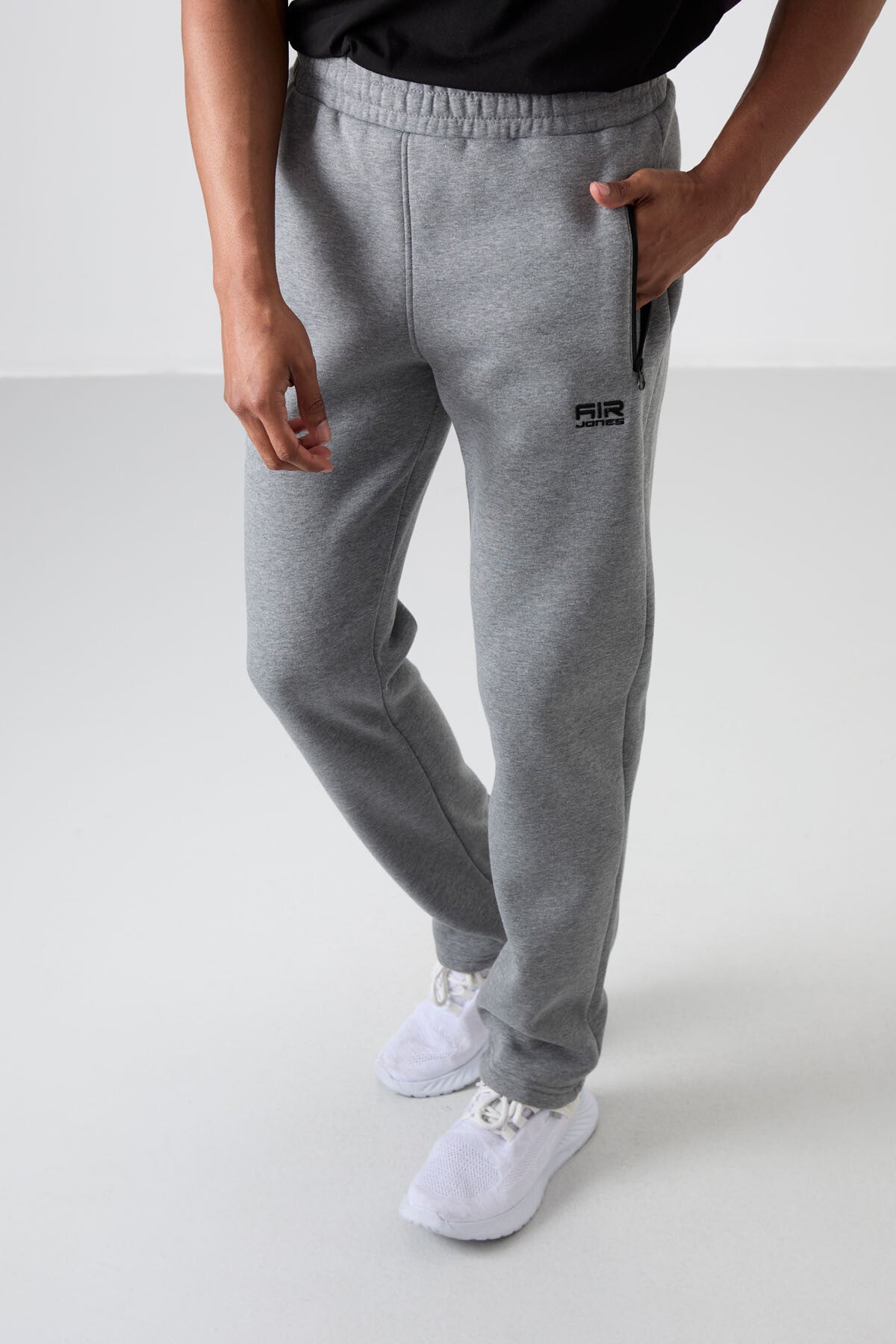 Carlo Grey Melange Hooded Men's Tracksuit Bottom - 84942