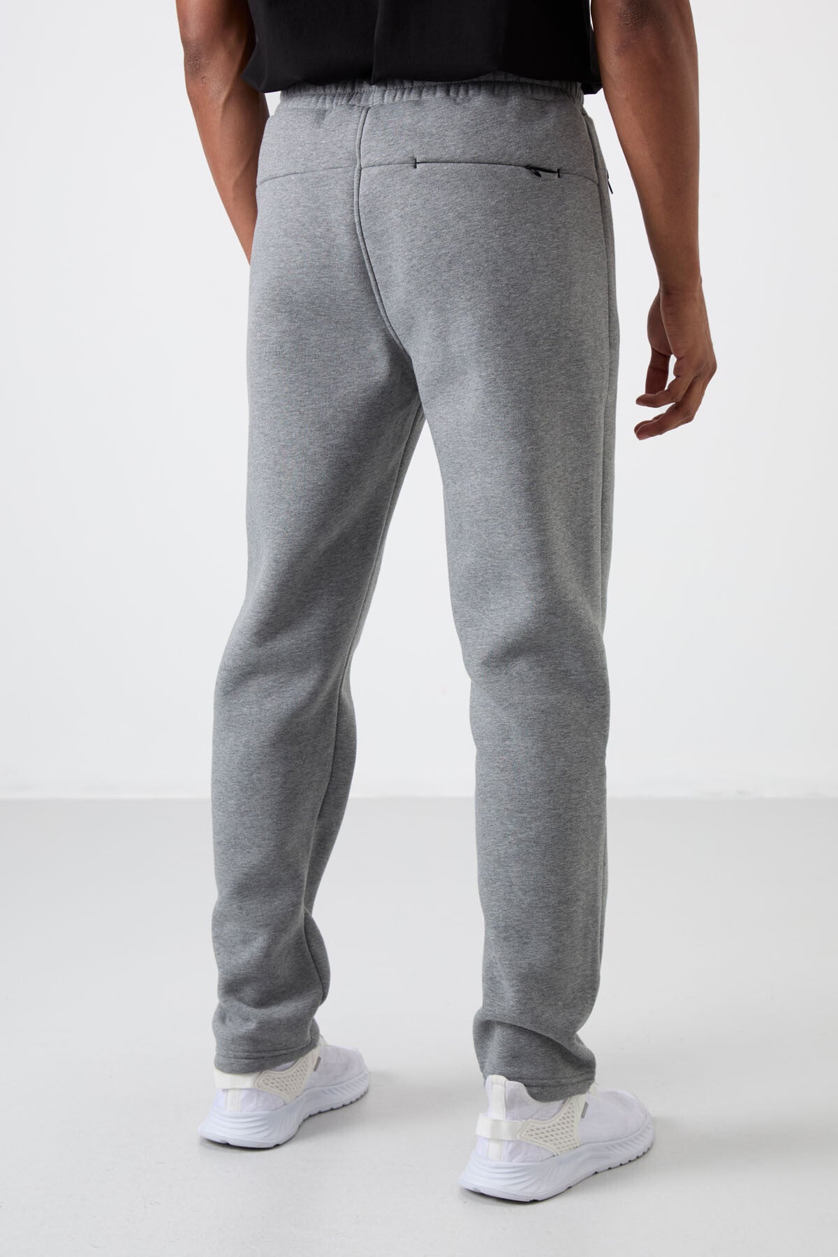 Carlo Grey Melange Hooded Men's Tracksuit Bottom - 84942