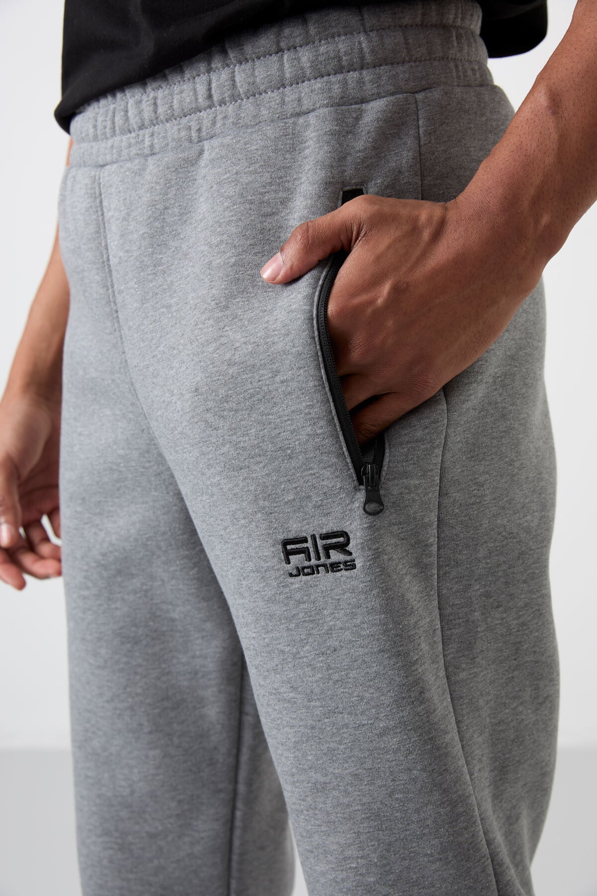 Carlo Grey Melange Hooded Men's Tracksuit Bottom - 84942