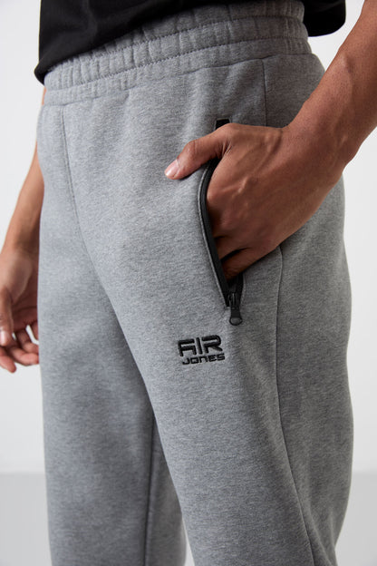 Carlo Grey Melange Hooded Men's Tracksuit Bottom - 84942