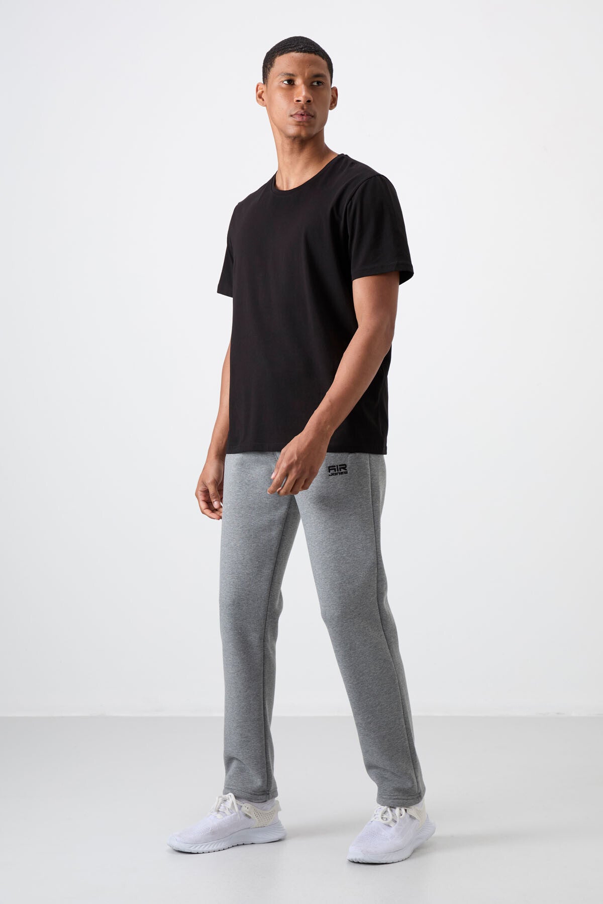 Carlo Grey Melange Hooded Men's Tracksuit Bottom - 84942