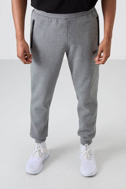 Cesar Grey Melange Striped Cardigan Men's Tracksuit Bottom - 84929