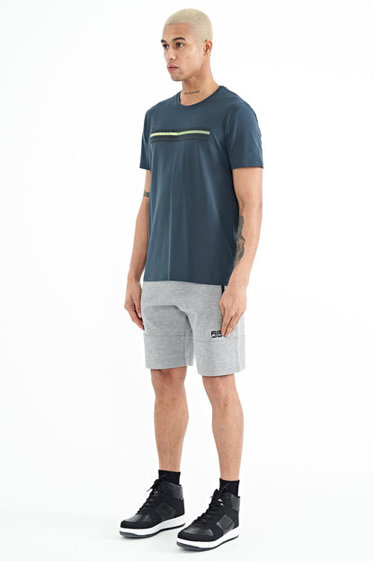 Alec Grey Melange Standard Fit Men's Shorts - 81243