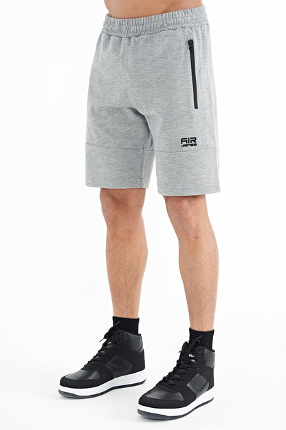 Alec Grey Melange Standard Fit Men's Shorts - 81243