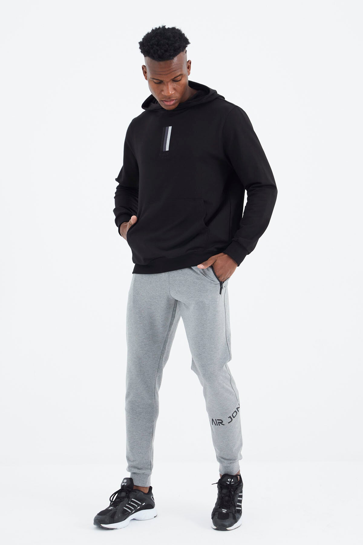 Gale Gray Melange Jogger Men's Tracksuit Bottom - 82111