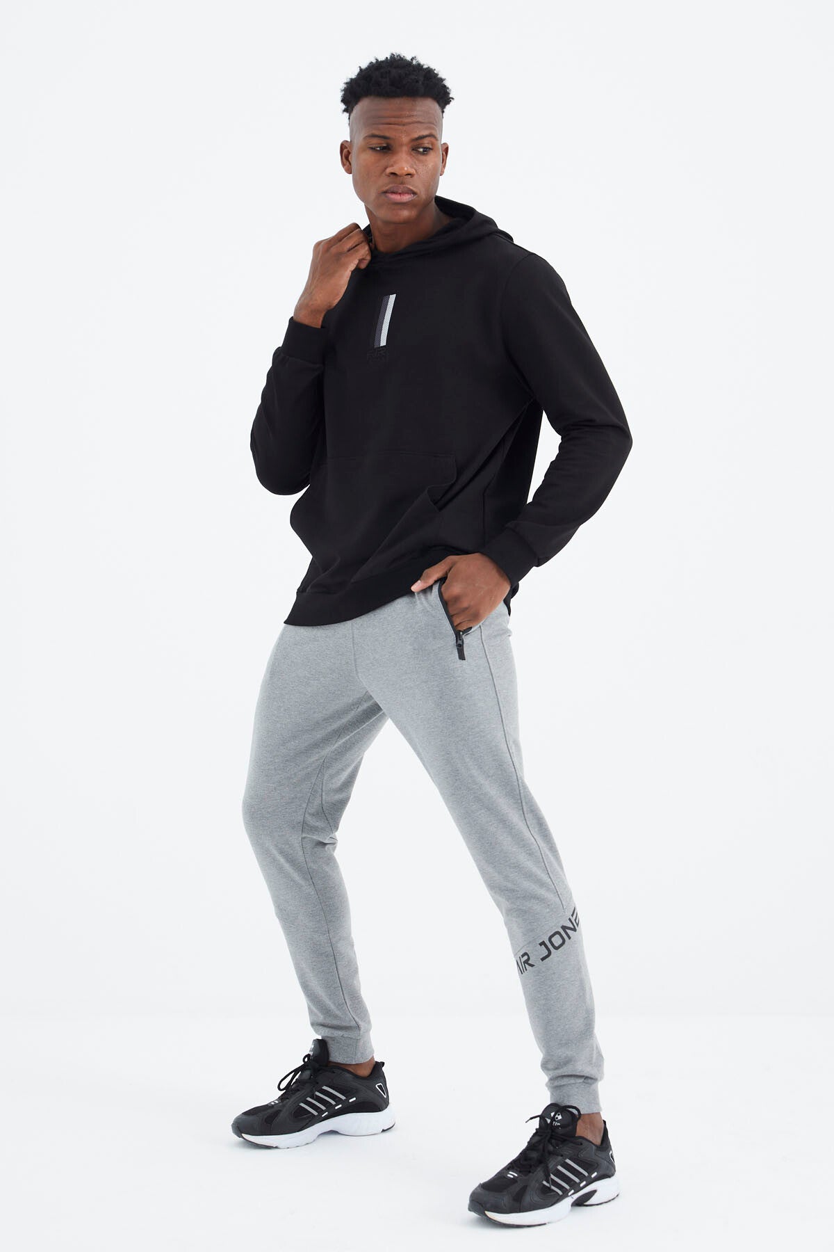Gale Gray Melange Jogger Men's Tracksuit Bottom - 82111