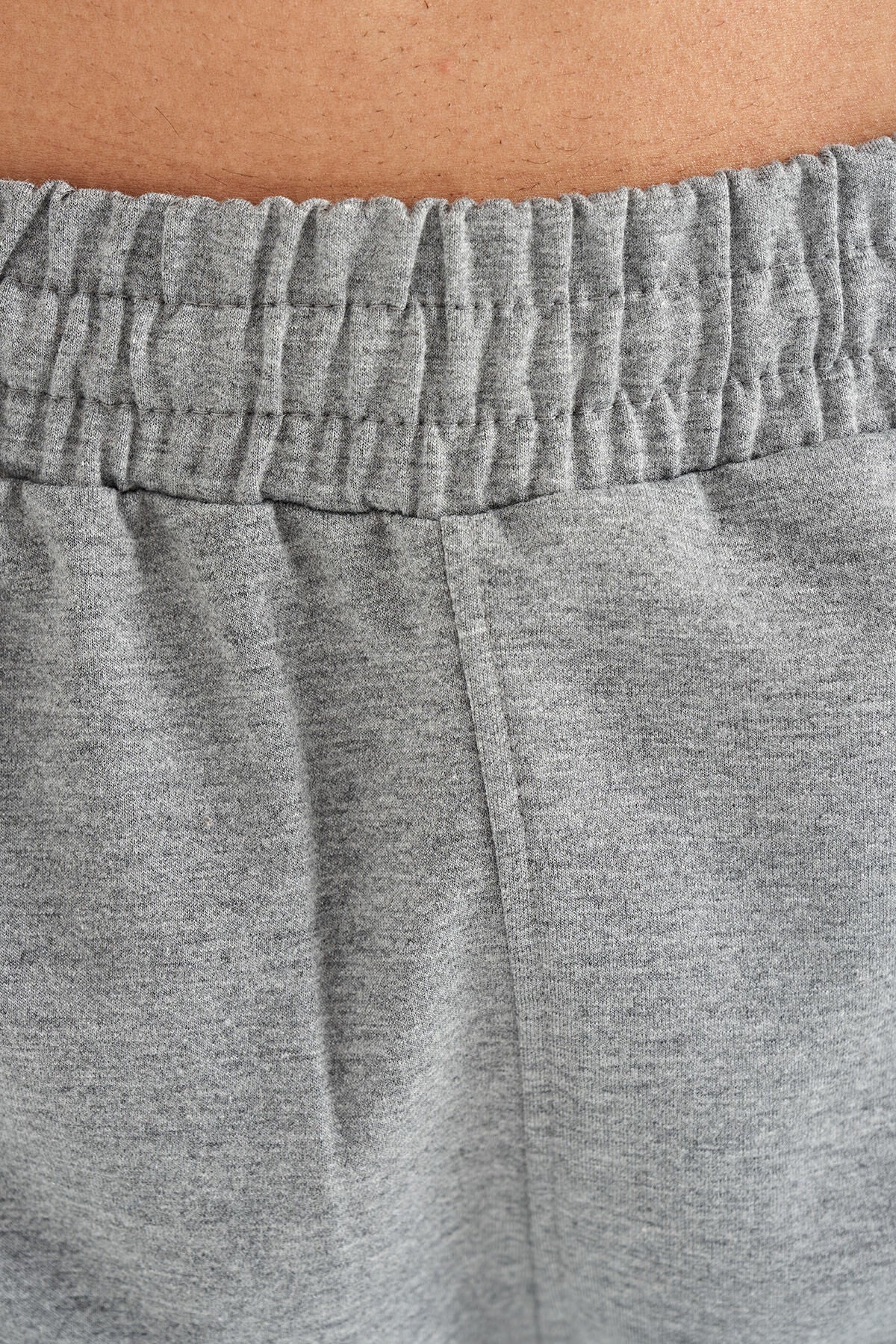 Grey Melange Hidden Pocket Detailed Standard Fit Men's Jogger Tracksuit Bottom - 84958