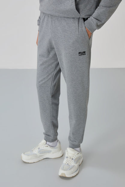 Herbert Grey Melange Collar Tracksuit Set - 85233