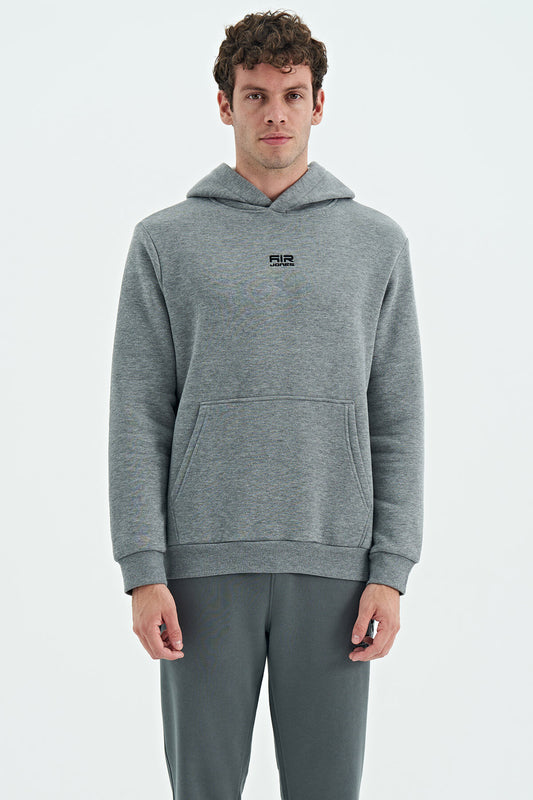 Tom Grey Melange Sherpa Lined Men's Sweatshirt - 88138