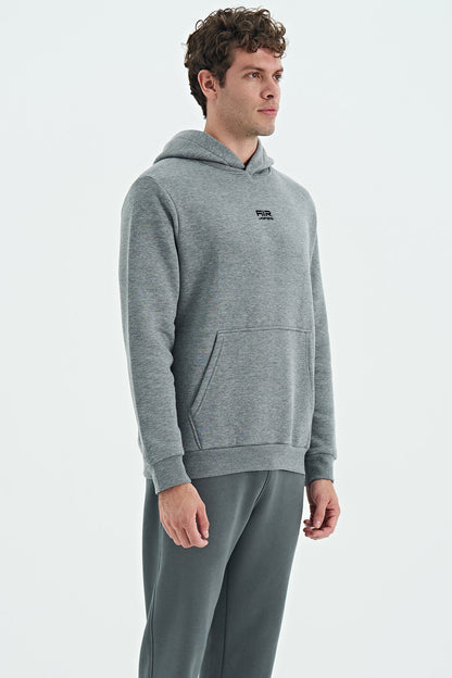 Tom Grey Melange Sherpa Lined Men's Sweatshirt - 88138