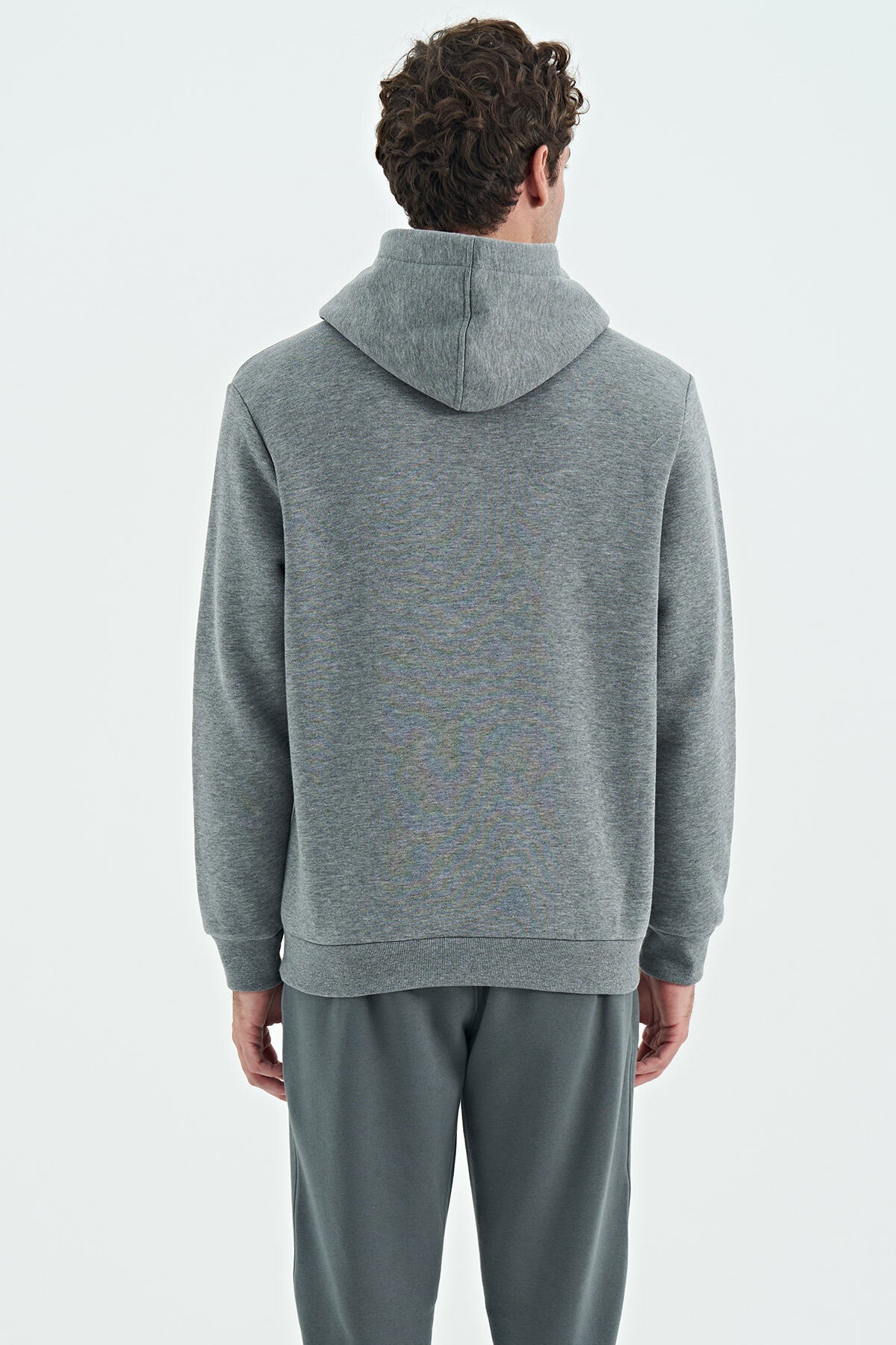 Tom Grey Melange Sherpa Lined Men's Sweatshirt - 88138