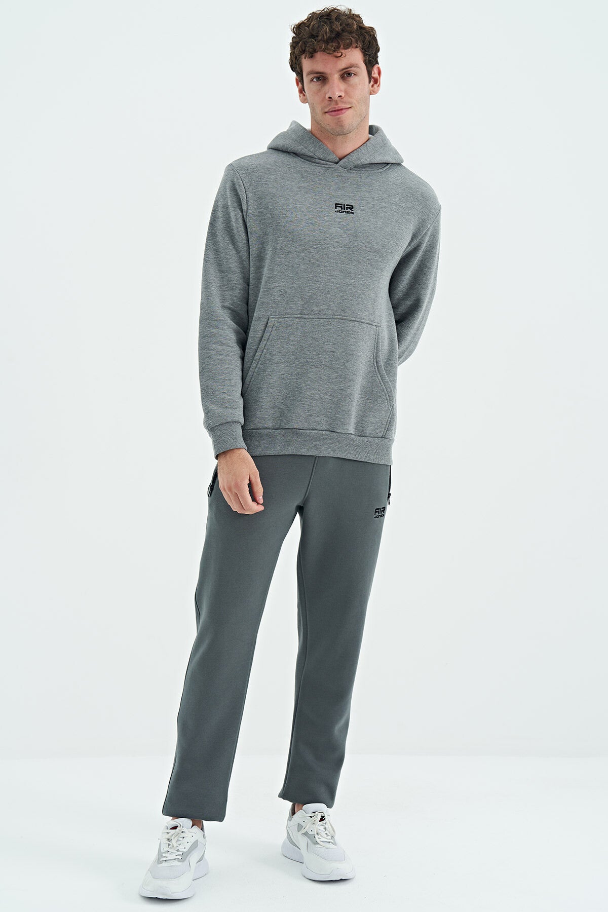 Tom Grey Melange Sherpa Lined Men's Sweatshirt - 88138