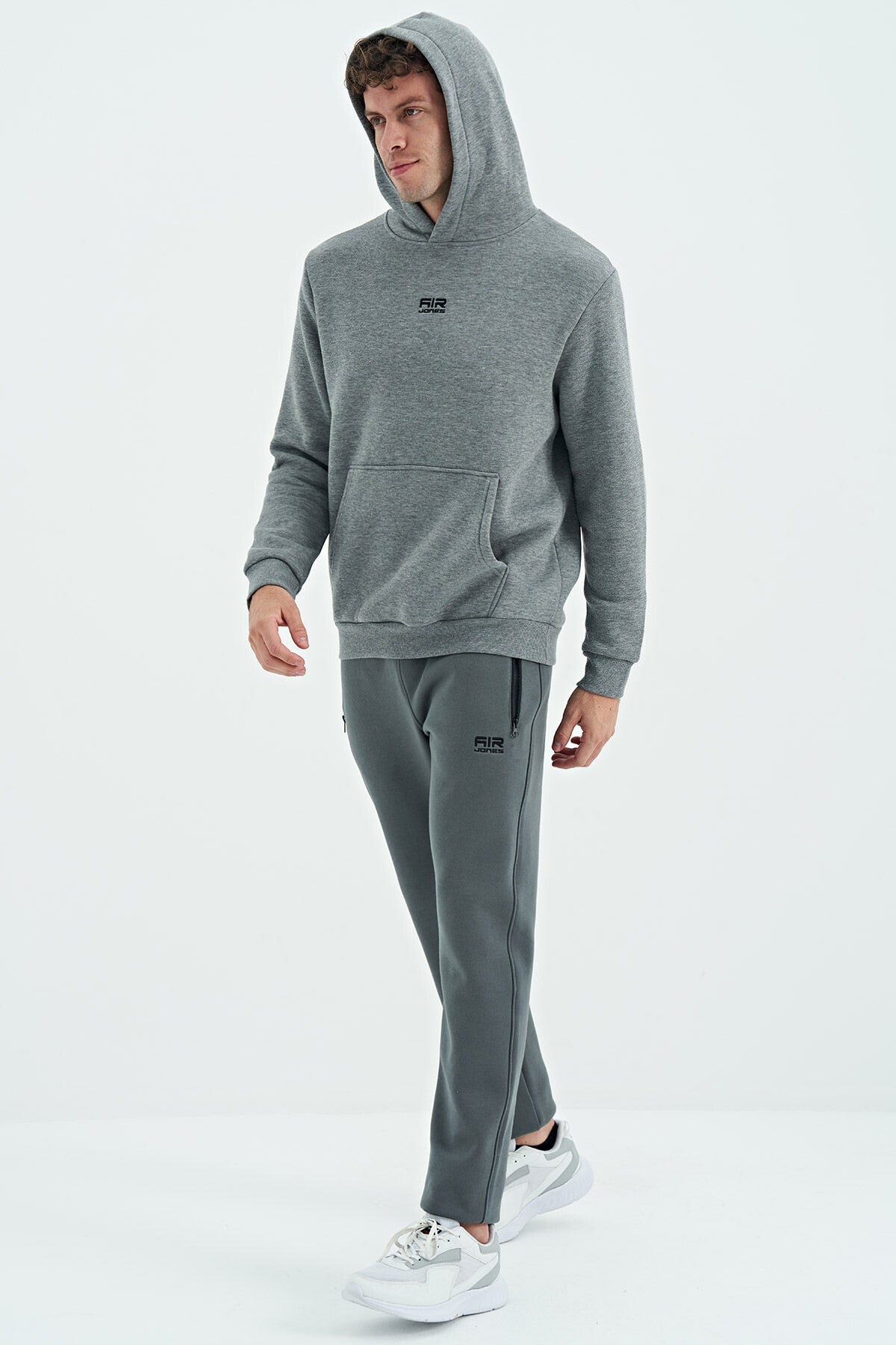 Tom Grey Melange Sherpa Lined Men's Sweatshirt - 88138