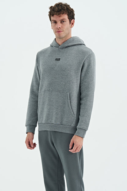 Tom Grey Melange Sherpa Lined Men's Sweatshirt - 88138