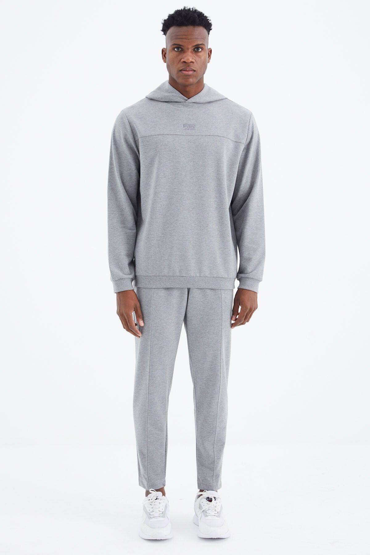 Kelvin Grey Black Kelvin Basic Men's Tracksuit Set - 85230