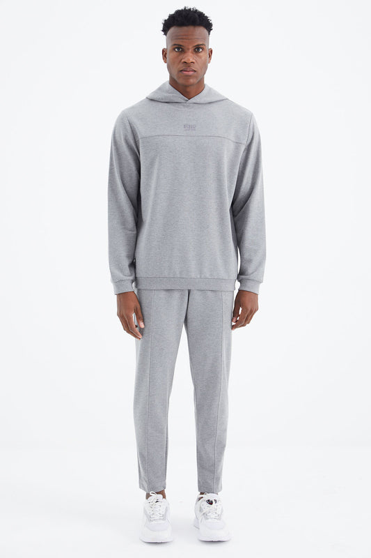 Kelvin Grey Black Kelvin Basic Men's Tracksuit Set - 85230