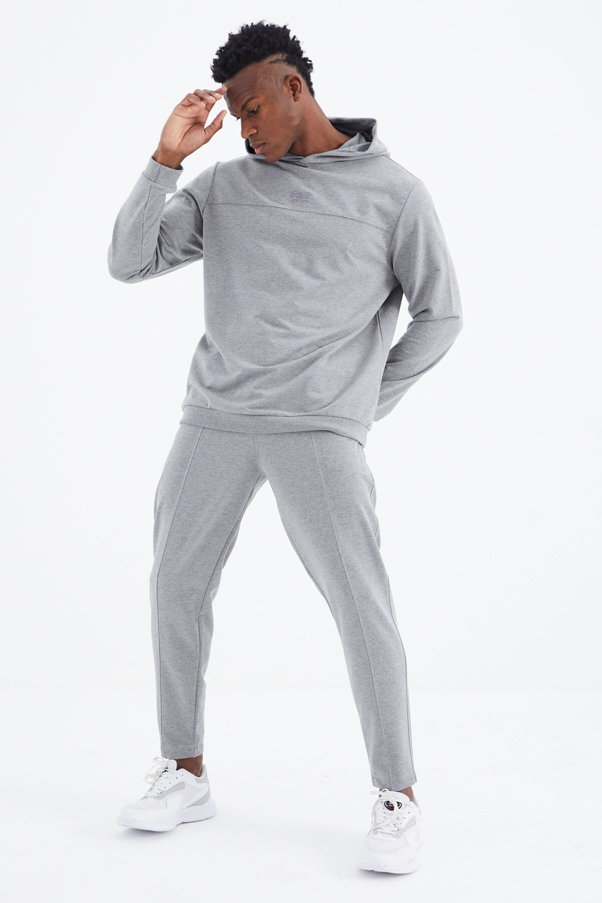 Kelvin Grey Black Kelvin Basic Men's Tracksuit Set - 85230