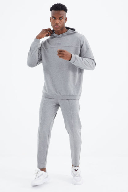 Kelvin Grey Black Kelvin Basic Men's Tracksuit Set - 85230