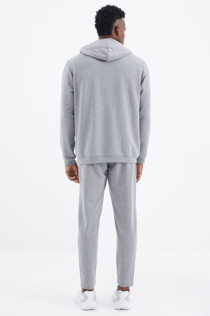 Kelvin Grey Black Kelvin Basic Men's Tracksuit Set - 85230