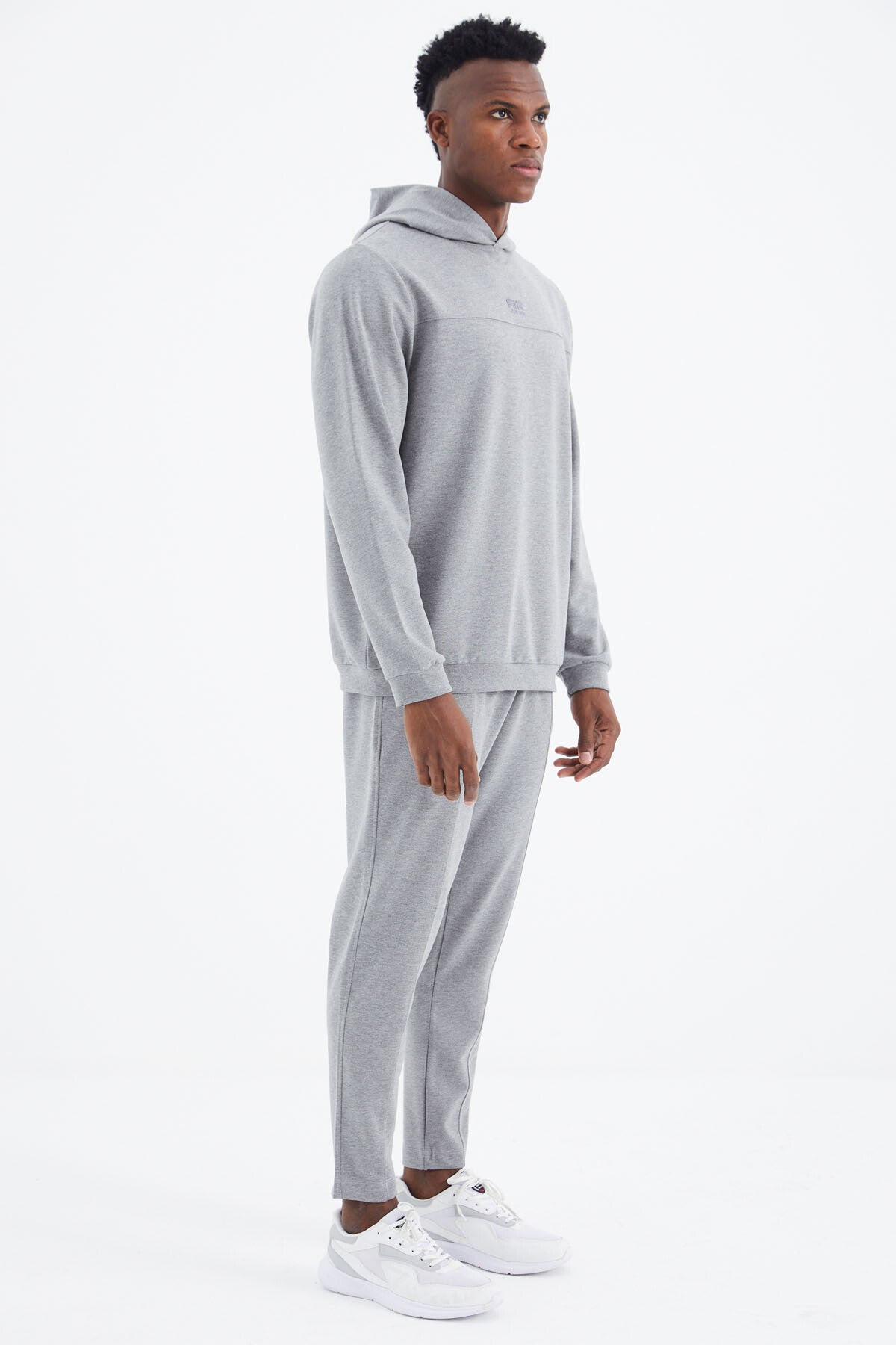 Kelvin Grey Black Kelvin Basic Men's Tracksuit Set - 85230